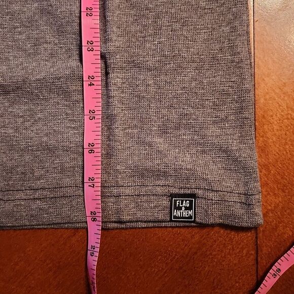 NEW Flag & Anthem Henley Athleisure 100% Cotton Hoodie, Small, Heathered Grey - Picture 5 of 9